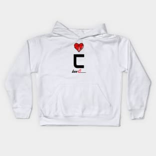 Initial love letter C for valentine Kids Hoodie